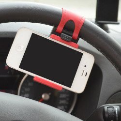 Car Steering Wheel Phone Socket Holder (Black)